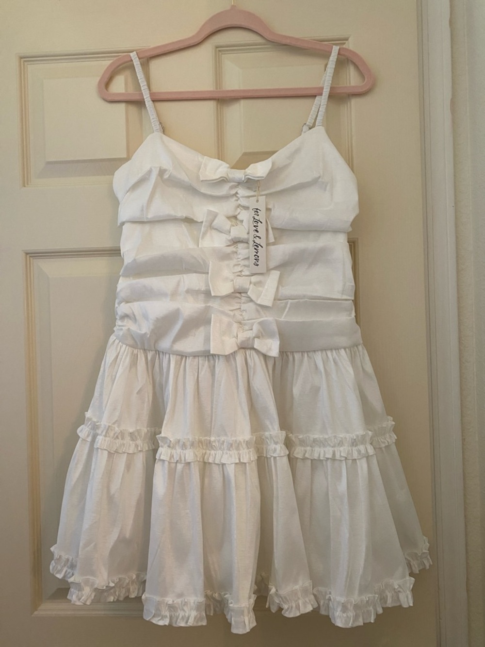 NWT For Love And Lemons White Bow Dress